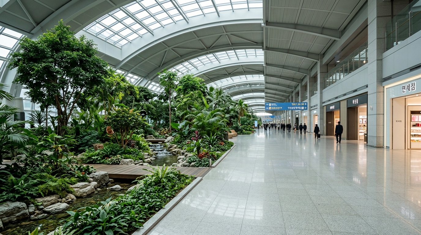 인천공항 실내정원 풍경