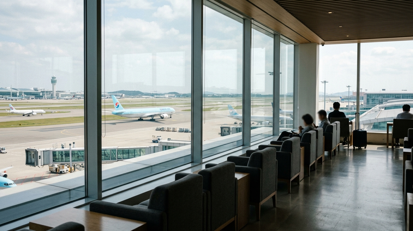 인천공항 실내 전망대에서 바라본 풍경