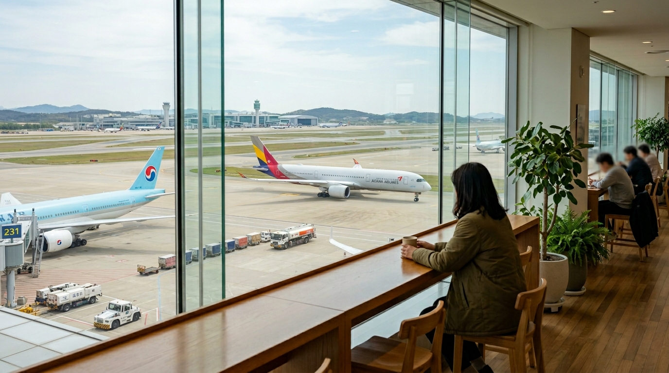 인천공항 실내 전망대 풍경