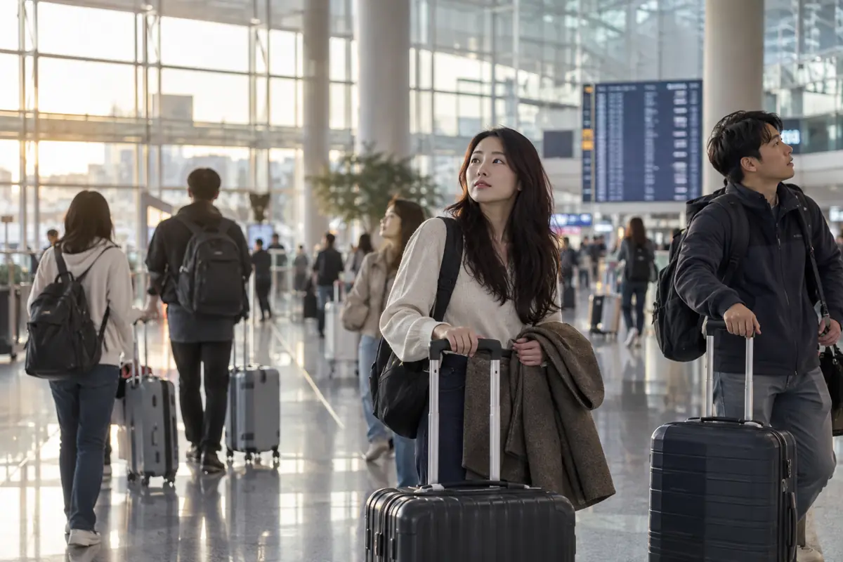 순천 공항 이동: 동행자와 짐을 함께 확인하는 공항 도착 준비